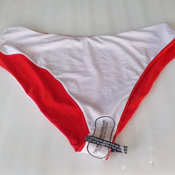 Red High Waist Bikini Bottoms - Picture 5 of 10